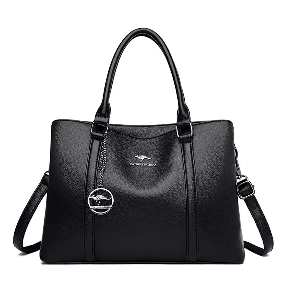 Designer Leather Tassel Tote