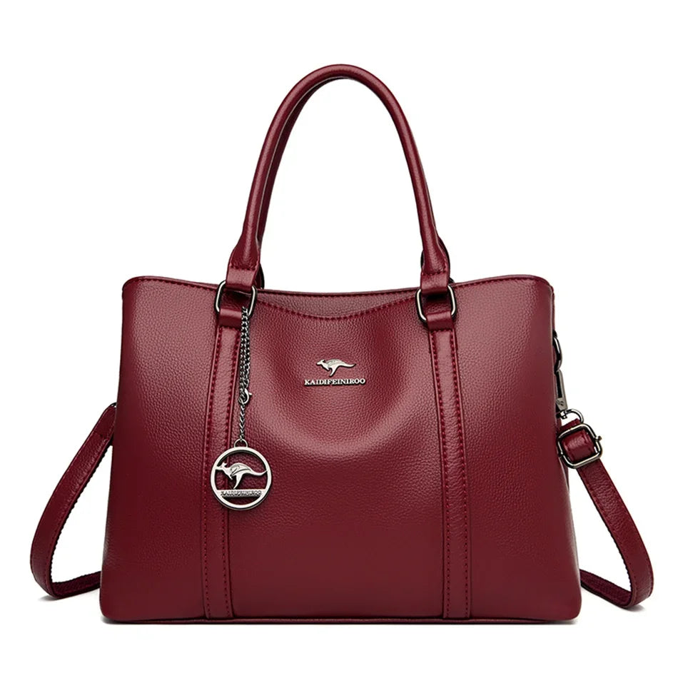 Designer Leather Tassel Tote