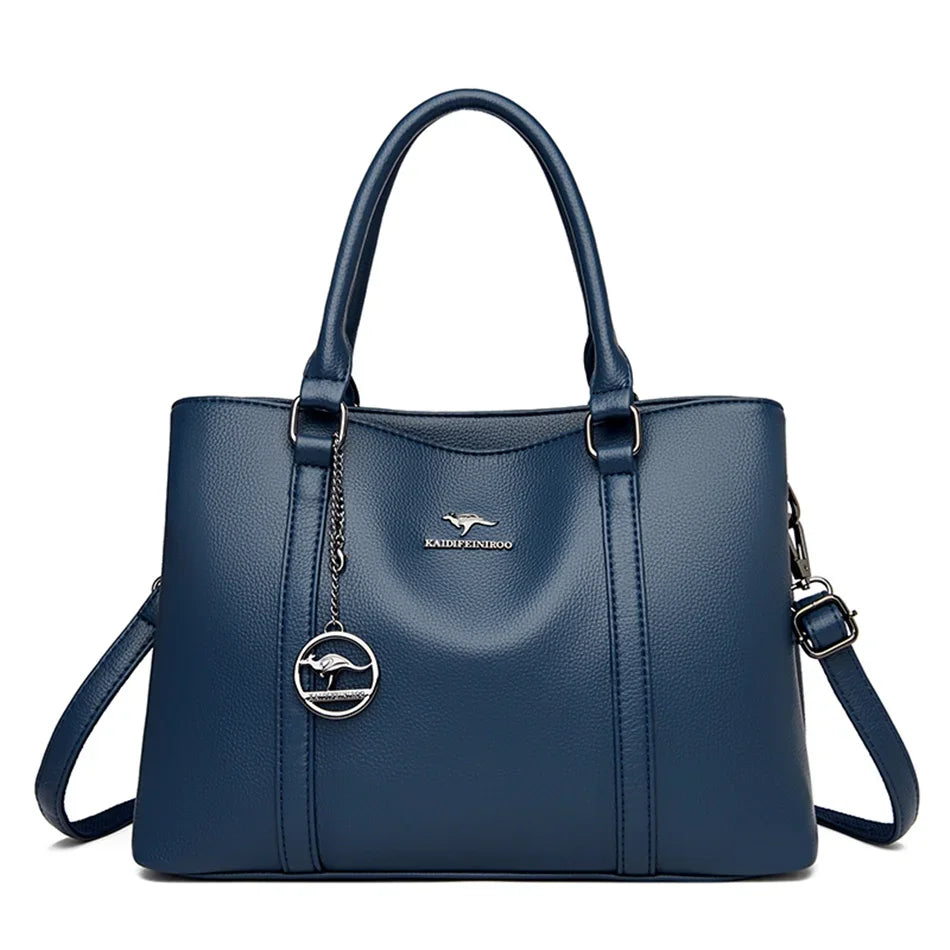 Designer Leather Tassel Tote