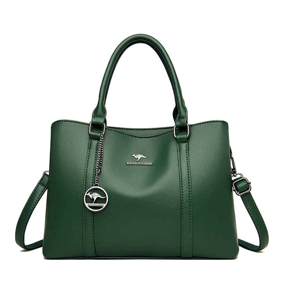 Designer Leather Tassel Tote